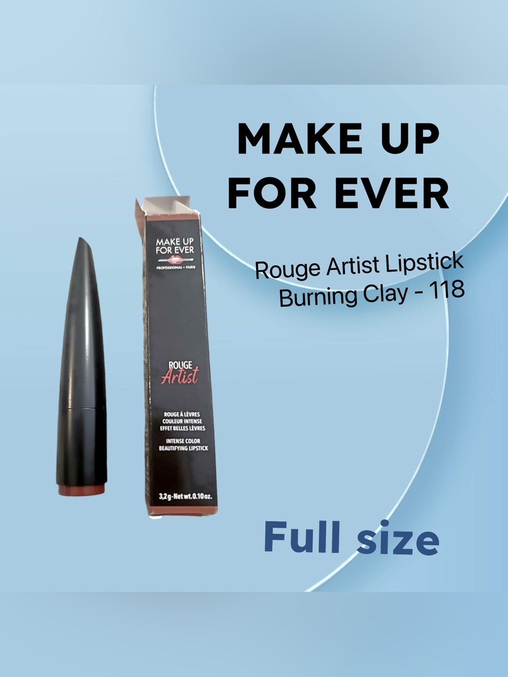 RARE🇫🇷🆕NIB MAKE UP FOR EVER | FULL| Classic Rouge Artist Lipstick Burning Clay